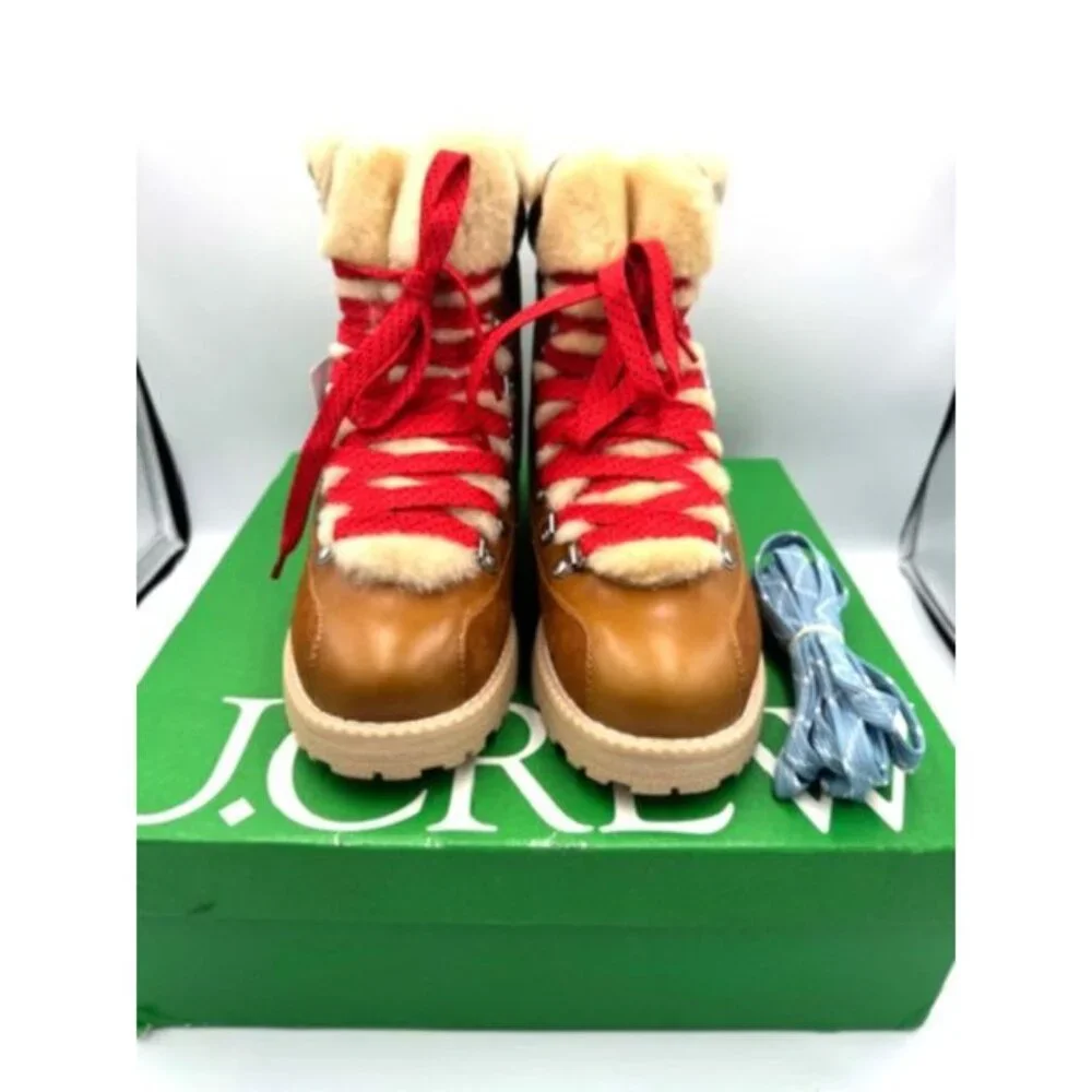 NWT J.Crew Leather & Nubuck Pieced Nordic Boot Glazed Pecan Womens 9 - Picture 8 of 14